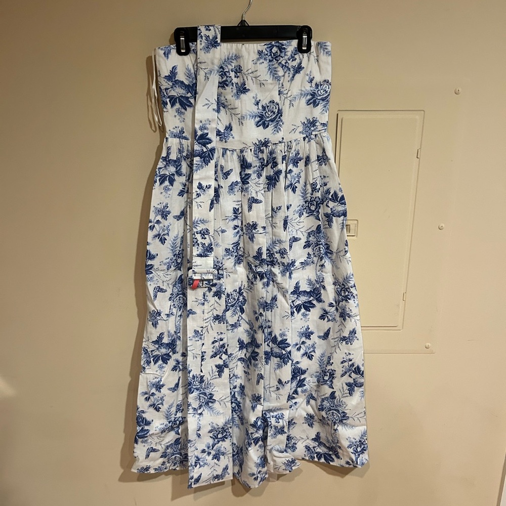& other stories Los Angeles Atelier White & Blue Maxi Dress